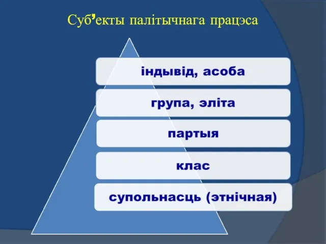 Суб’екты палітычнага працэса