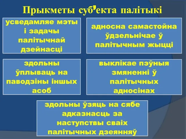 Прыкметы суб’екта палітыкі