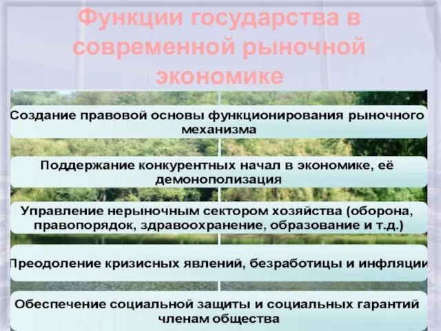 Функции государства в современной рыночной экономике