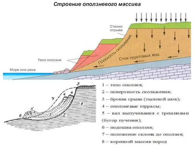 Строение оползневого массива