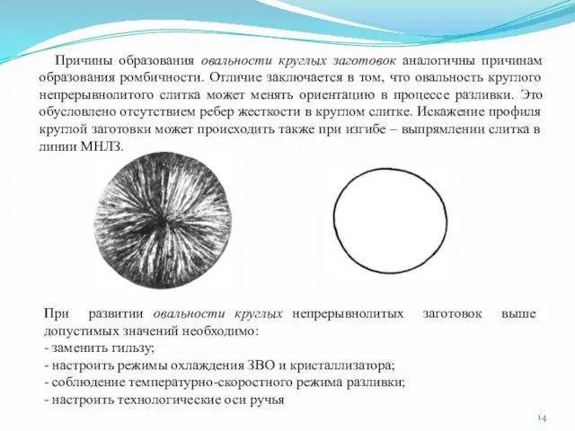 Причины образования овальности круглых заготовок аналогичны причинам образования ромбичности. Отличие заключается