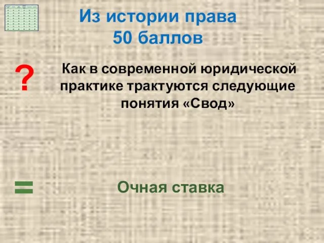 = ? Как в современной юридической практике трактуются следующие понятия «Свод»