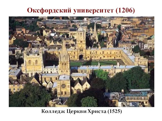 Оксфордский университет (1206) Колледж Церкви Христа (1525)