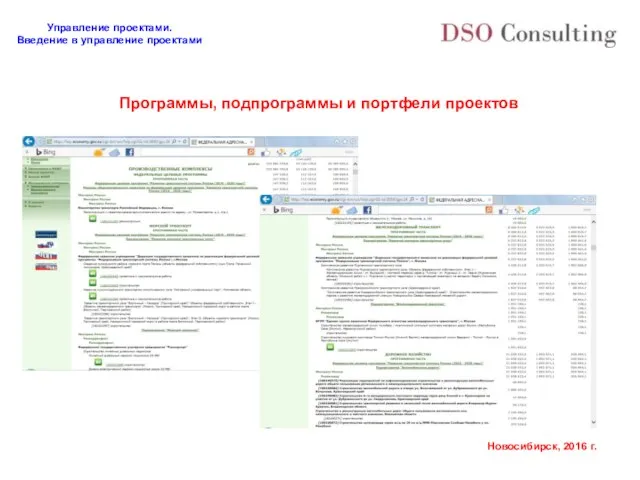 Программы, подпрограммы и портфели проектов