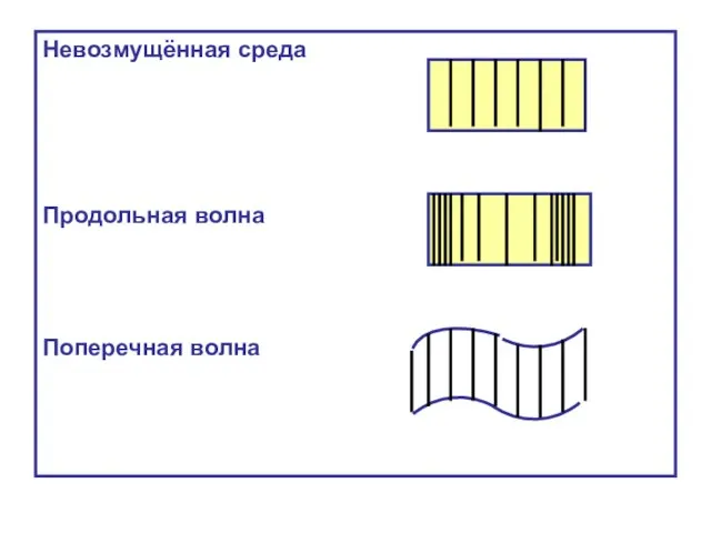 Невозмущённая среда Продольная волна Поперечная волна