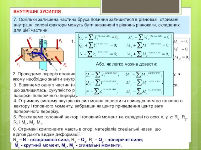 ВНУТРІШНІ ЗУСИЛЛЯ Під дією зовнішніх сил на об'єкт відбувається зміна відстаней