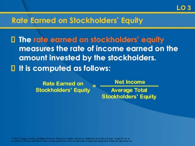 Rate Earned on Stockholders’ Equity The rate earned on stockholders’ equity