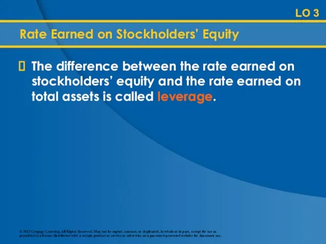 Rate Earned on Stockholders’ Equity The difference between the rate earned