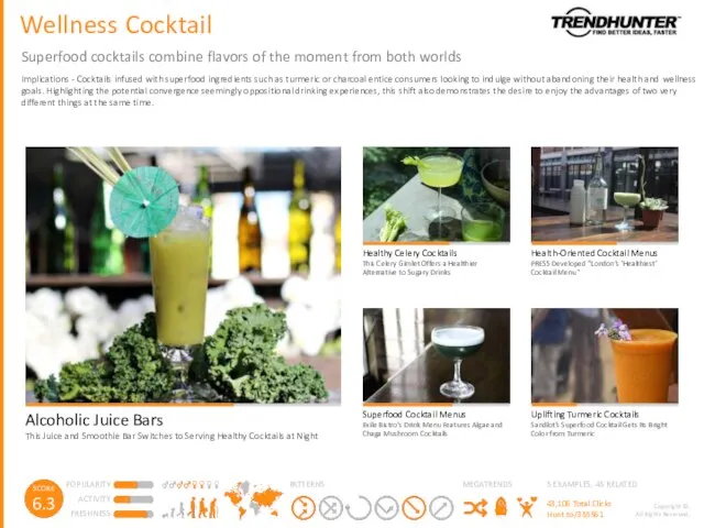 Wellness Cocktail Superfood cocktails combine flavors of the moment from both