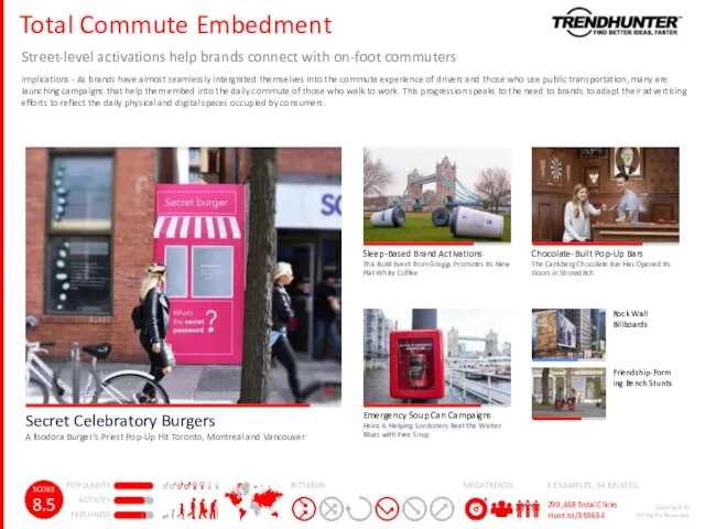 Total Commute Embedment Street-level activations help brands connect with on-foot commuters