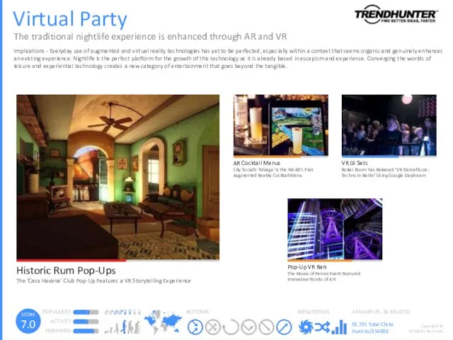 Virtual Party The traditional nightlife experience is enhanced through AR and