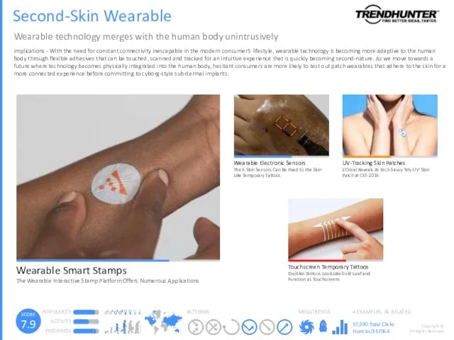 Second-Skin Wearable Wearable technology merges with the human body unintrusively Implications