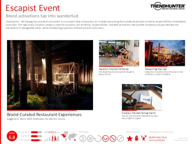 Escapist Event Brand activations tap into wanderlust Implications - Technology has