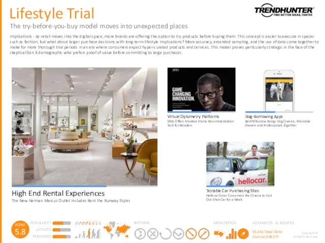 Lifestyle Trial The try-before-you-buy model moves into unexpected places Implications -