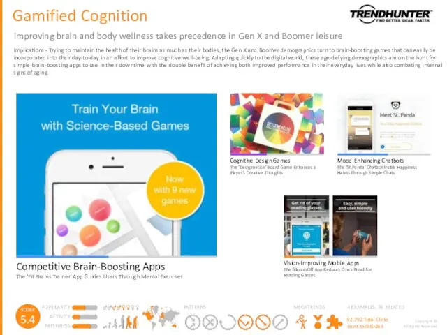 Gamified Cognition Improving brain and body wellness takes precedence in Gen