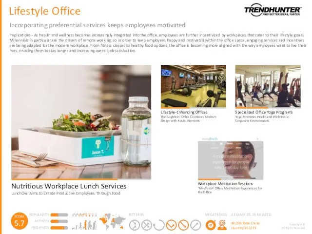 Lifestyle Office Incorporating preferential services keeps employees motivated Implications - As