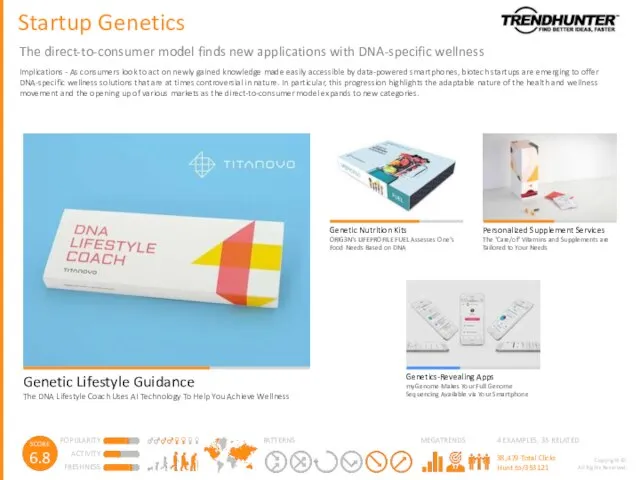 Startup Genetics The direct-to-consumer model finds new applications with DNA-specific wellness