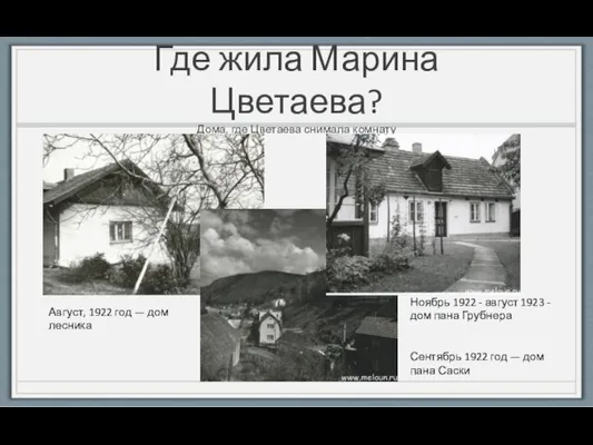 Где жила Марина Цветаева? Дома, где Цветаева снимала комнату Август, 1922