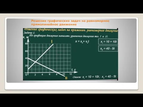 Решение графических задач на равномерное прямолинейное движение