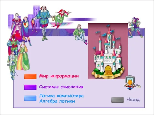 Системы счисления Мир информации Назад Логика компьютера Алгебра логики