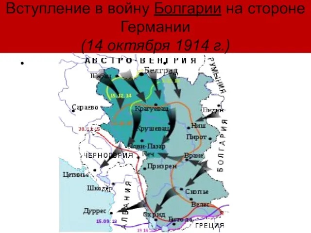 Вступление в войну Болгарии на стороне Германии (14 октября 1914 г.)