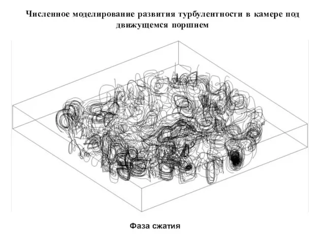 Численное моделирование развития турбулентности в камере под движущемся поршнем Фаза сжатия