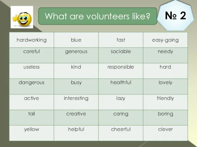 What are volunteers like? № 2