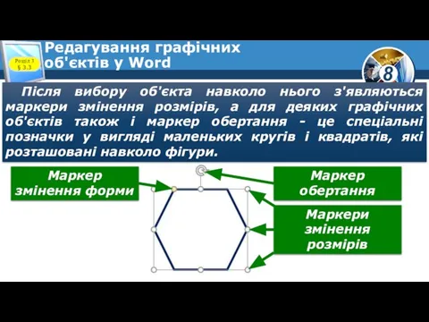 Редагування графічних об'єктів у Word Розділ 3 § 3.3 Після вибору