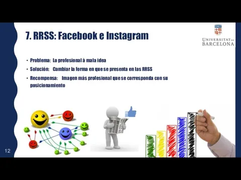 7. RRSS: Facebook e Instagram Problema: Lo profesional à mala idea