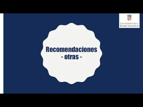 Recomendaciones - otras -