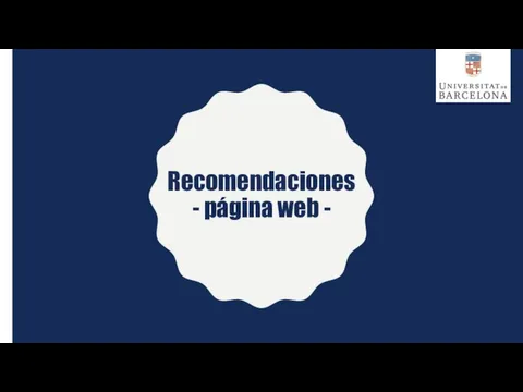 Recomendaciones - página web -