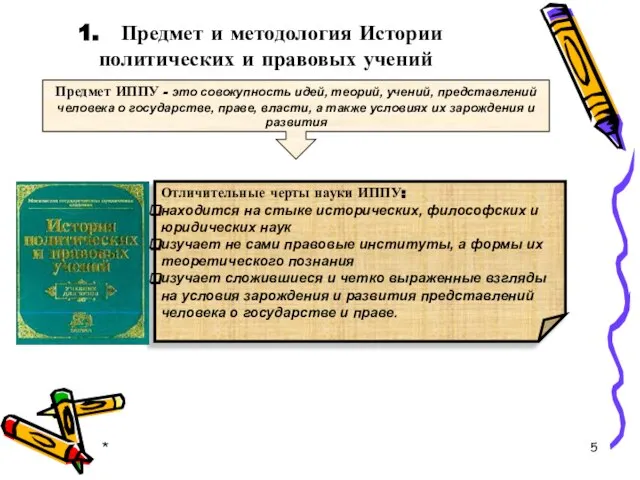 * Предмет ИППУ - это совокупность идей, теорий, учений, представлений человека