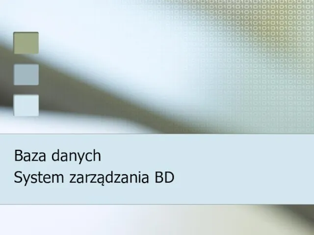 Baza danych System zarządzania BD