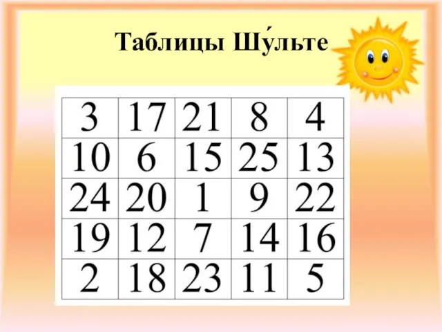 Таблицы Шу́льте