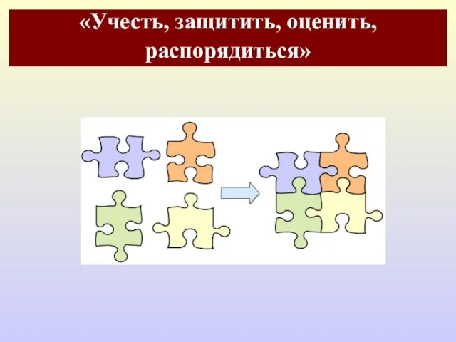 «Учесть, защитить, оценить, распорядиться»