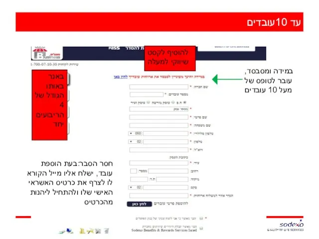 עד 10עובדים – 1 במידה ומסבסד, עובר לטופס של מעל 10