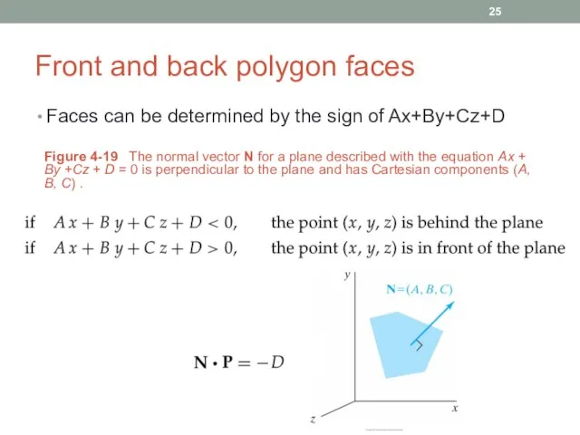 Front and back polygon faces Faces can be determined by the