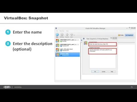 VirtualBox: Snapshot