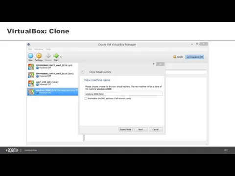 VirtualBox: Clone