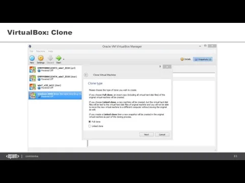 VirtualBox: Clone