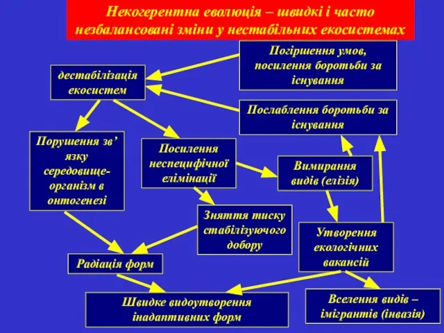 Некогерентна еволюція – швидкі і часто незбалансовані зміни у нестабільних екосистемах