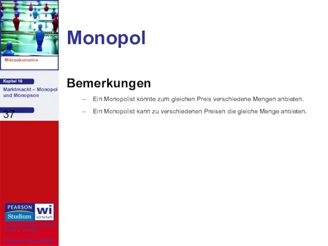 Monopol Bemerkungen Ein Monopolist könnte zum gleichen Preis verschiedene Mengen anbieten.