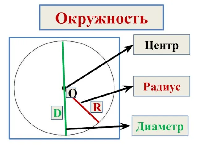 Окружность Центр Радиус Диаметр R D O