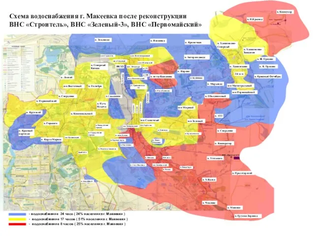 - водоснабжение 24 часа ( 24% населения г. Макеевки ) -