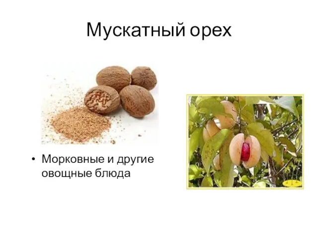 Мускатный орех Морковные и другие овощные блюда