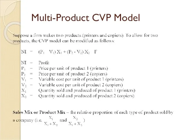 Multi-Product CVP Model