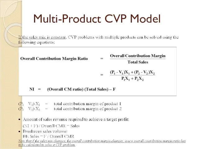 Multi-Product CVP Model