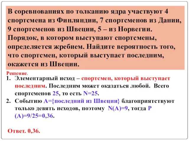 В соревнованиях по толканию ядра участвуют 4 спортсмена из Финляндии, 7