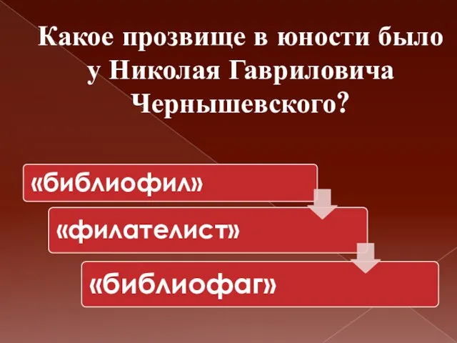 Какое прозвище в юности было у Николая Гавриловича Чернышевского?