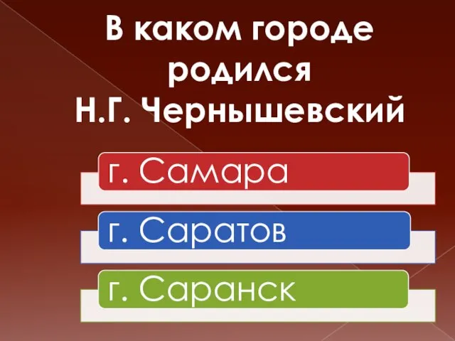 В каком городе родился Н.Г. Чернышевский